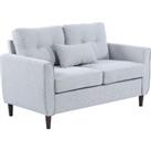 HOMCOM 2 Seat Sofa Double Sofa Loveseat Fabric Wooden Legs Tufted Design for Living Room, Dining Roo