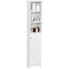 HOMCOM Freestanding Tallboy Bathroom Storage Cabinet w/ 6 Shelves Cupboard Tower Organisation Home B