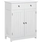 kleankin Bathroom Storage Cabinet Free-Standing Bathroom Cabinet Unit w/ 2 Drawers Cupboard Adjustab