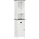 Kleankin Freestanding Bathroom Cabinet, Tall Slim Storage Cupboard with Adjustable Shelves, Drawer, 