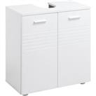 kleankin Pedestal Under Sink Cabinet: Bathroom Vanity Storage Cupboard with Adjustable Shelf, White Colour