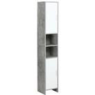 Kleankin Tall Free-Standing Bathroom Storage Cabinet, Slim Organizer with 2 Cupboards, 2 Open Compartments, Adjustable Shelves, Grey.