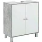 Kleankin Pedestal Under Sink Cabinet, Bathroom Vanity Storage Unit with Adjustable Shelves, White an