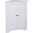 kleankin Triangle Bathroom Cabinet, Corner Bathroom Storage Unit with Adjustable Shelf and Recessed 