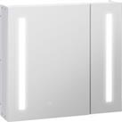 kleankin Illuminated Bathroom Cabinet: Wall-Mounted with LED Mirror, Adjustable Shelf, Touch Switch, USB Charging, Pristine White