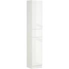 kleankin Tall Bathroom Cabinet with Adjustable Shelves, High Gloss Storage Cupboard, Freestanding Ta