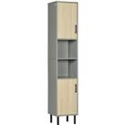 kleankin Free Standing Bathroom Cabinets, Tall Bathroom Cabinet with Door and Adjustable Shelves, 31