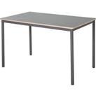 HOMCOM 120cm Minimalistic Dining Table w/ Steel Frame Foot Pads Simple Rectangle Style Home Dining Working Display Grey