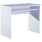 HOMCOM Writing Desk with Storage, Compact Workstation for Home Office, 90W x 50D cm, White