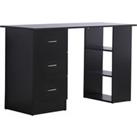 HOMCOM Computer Desk with Drawers Writing PC Table Workstation Laptop Study Stationery Cupboard w/ 3