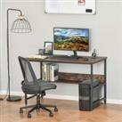 HOMCOM Computer Desk w/ Storage Shelf Adjustable Feet Metal Frame Home Office Laptop Study Writing W