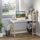 HOMCOM Computer Desk with shelves Office Desk Workstation?Writing Desk Computer PC Laptop Table Work