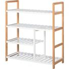 HOMCOM Wooden Shoe Storage Organizer, 4-Tier Stand Shelf Rack, 78 x 68 x 26 cm, Ideal for Hallway, N