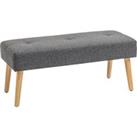 HOMCOM Multifunctional Bed End Bench Tufted Upholstered Shoe Bench Ottoman Footstool Linen Fabric fo