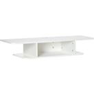 HOMCOM Floating TV Unit Stand for TVs up to 40, Wall Mounted Media Console with Storage Shelf, Entertainment Center, White