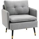 HOMCOM Modern Accent Chair, Upholstered Button Tufted Occasional Chair for Living Room and Bedroom, 