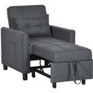 HOMCOM Folding Sofa Bed, Pull Out Single Sleeper, 3 in 1 Convertible Chair Bed w/ Adjustable Backres