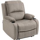 HOMCOM Microfibre Recliner Armchair, with Adjustable Leg Rest, Cup Holder, for Home Living Room, Bro