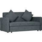 HOMCOM 2 Seater Sofa Bed, Convertible Bed Settee, Modern Fabric Loveseat Sofa Couch w/ 2 Cushions, H