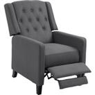 HOMCOM Wingback Recliner Chair for Home Theater, Button Tufted Microfibre Cloth Reclining Armchair w