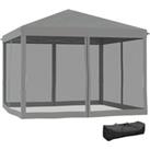 Outsunny 3 x 3 m Pop Up Gazebo, Garden Tent with Removable Mesh Sidewall Netting, Carry Bag for Back