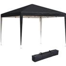 Outsunny 3 x 3 meter Garden Heavy Duty Pop Up Gazebo Marquee Party Tent Folding Wedding Canopy Black