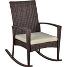 Outsunny Rattan Rocking Chair Rocker Garden Furniture Seater Patio Bistro Relaxer Outdoor Wicker Wea