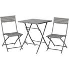 Outsunny PE Rattan Garden Furniture 2 Seater Patio Bistro Set Folding for 2 Outdoor Table and Chair 