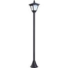 Outsunny Outdoor Solar Powered Post Lamp Sensor Dimmable LED Lantern Bollard Pathway 1.2M Tall Black