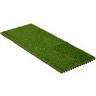 Outsunny 10 PCs 30 x 30cm Artificial Grass Turf, 25mm Pile Height Grass Carpet Fake Grass Mat UV Res
