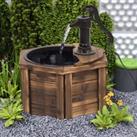 Outsunny Wooden Electric Water Fountain Garden Ornament Oasis 220V