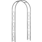 Outsunny Vintage Style Steel Garden Patio Outdoor Arbor & Trellis Arch Support For Vines & C