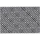 Outsunny 182 x 274 cm(6x9ft) Outdoor Rug Reversible Mat Plastic Straw Rug Portable RV Camping Mat for Garden Deck Picnic Indoor, Black & White