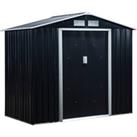 Outsunny Lockable Garden Shed Large Patio Roofed Tool Metal Storage Building Foundation Sheds Box Ou