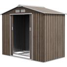 Outsunny 7 x 4ft Metal Garden Storage Shed with Vents, Floor Foundation and Lockable Double Doors, B