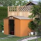 Outsunny 9 x 6FT Garden Metal Storage Shed Outdoor Storage Shed with Foundation Ventilation & Do