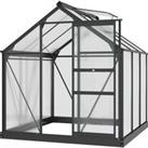 Outsunny 6 x 6 ft Clear Polycarbonate Greenhouse Large Walk-In Green House Garden Plants Grow House 