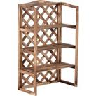 Outsunny 3-Tier Plant Pedestal: Wooden Display Shelving for Indoor & Outdoor Greenery, 75 x 38 x