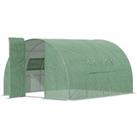 Outsunny 4 x 3 x 2 m Walk-In Greenhouse Reinforced Polytunnel Greenhouse with Metal Hinged Door, Ste