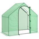 Outsunny Walk in Greenhouse Garden Grow House with Roll Up Door and Window, 180 x 100 x 168 cm, Gree