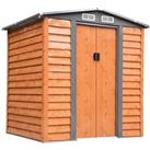 Outsunny 6 x 5 ft Garden Storage Shed Apex Store for Gardening Tool with Foundation and Ventilation, Brown