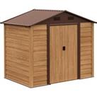 Outsunny 8 x 6.5 ft Metal Garden Storage Shed Apex Store for Gardening Tool with Foundation Ventilat
