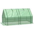 Outsunny Mini Small Greenhouse with Steel Frame & PE Cover & Zippered Window Poly tunnel Ste