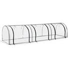 Outsunny Portable Small Greenhouse, Steel Frame with Zipper Doors,PVC Tunnel Greenhouse Plant Grow H