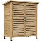 Outsunny Garden Storage Unit Solid Fir Wood Garage Organisation Sturdy Cabinet Outdoor