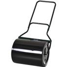 Outsunny ?50cm Steel Garden Lawn Roller Push Pull w/ Fillable Cylinder Water Sand Plug Lawn Flatten 
