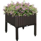 Outsunny Elevated Garden Bed, Patio Flower Plant Planter, Raised Vegetable Planting Container, Durab