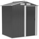 Outsunny 5ft x 4ft Garden Metal Storage Shed, Tool Storage Shed with Sliding Door, Sloped Roof and F