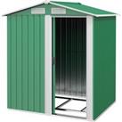 Outsunny Garden Metal Tool Storage Shed with Sliding Door, Sloped Roof and Floor Foundation, 152 x 1