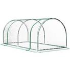 Outsunny Transparent Tunnel Greenhouse, Outdoor Green Grow House, Steel Frame, PE Cover, 200 x 100 x